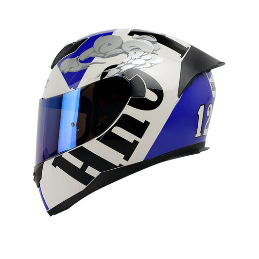 CASCO HRO HRO-511 SMOKEY GRIS AZUL VISOR HUMO