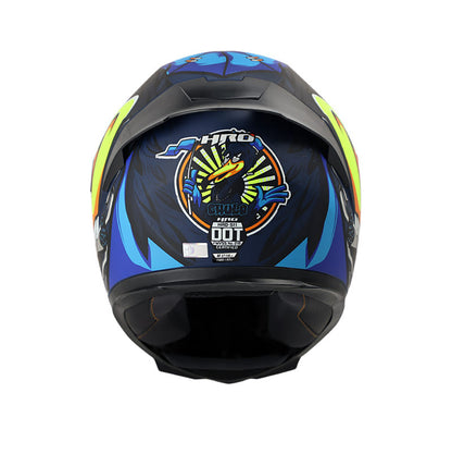 CASCO HRO HRO-511 CHULO AZUL NAVYY AMARILLO NEON