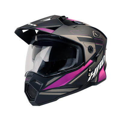 CASCO HRO HRO-MX330DV BLOUK MATE NEGRO MORADO NEON