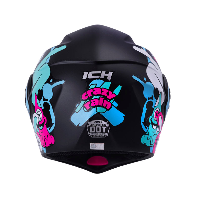 CASCO ICH ICH-3110S CRAZY RAIN MATE NEGRO FUCSIA