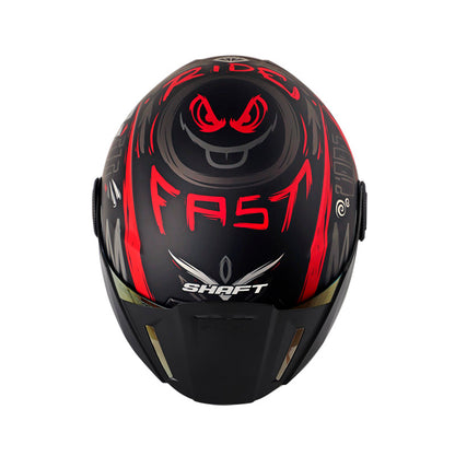 CASCO SHAFT SH-212 GOOD LUCK MATE NEGRO ROJO VISOR IRIDIUM