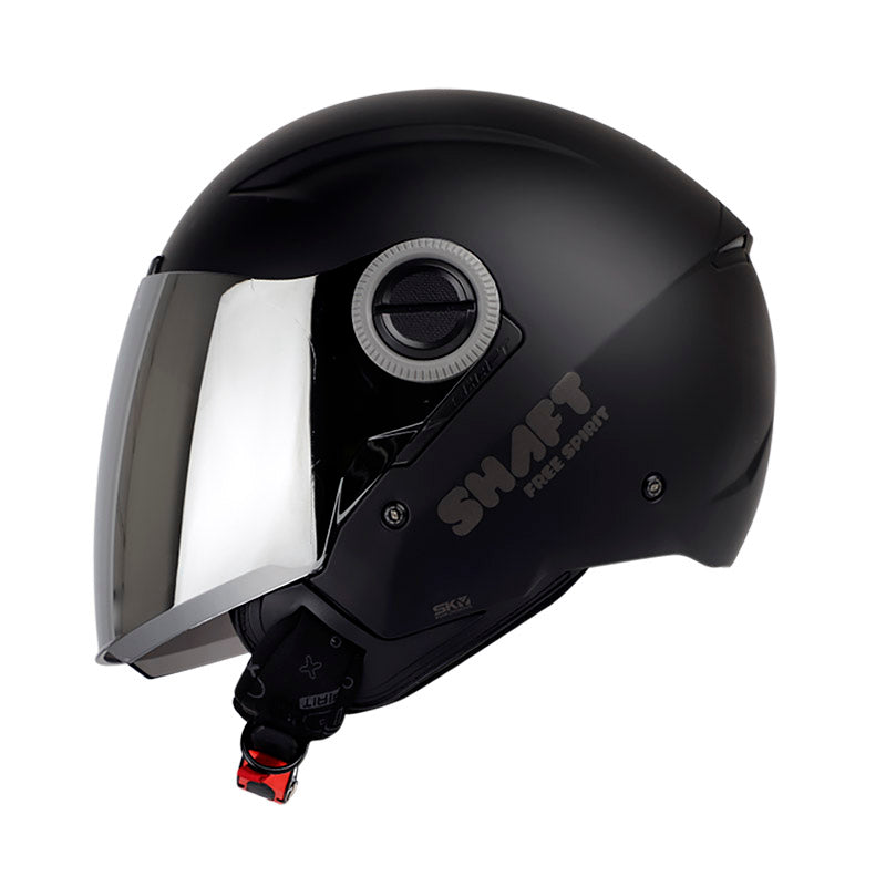 CASCO SHAFT SH-212 SOLID MATE NEGRO PLATA VISOR IRIDIUM