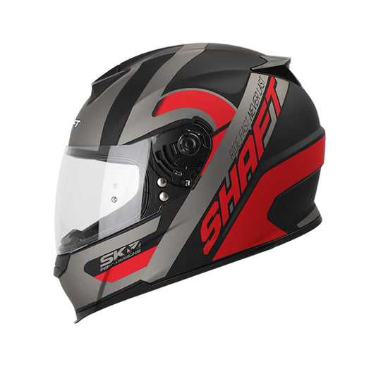 CASCO SHAFT SH-502 BASSIK MATE NEGRO ROJO