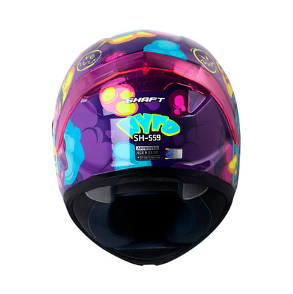 CASCO SHAFT SH-559 PYRO MORADO AZUL VISOR IRIDIUM MORADO