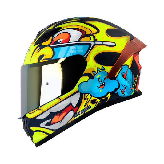 CASCO SHAFT SH-559 SKY MATE AZUL OSCURO AZUL VISOR IRIDIUM