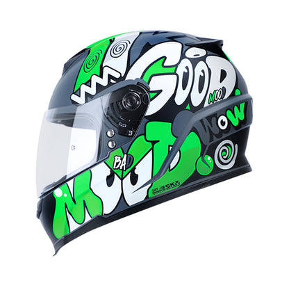 CASCO SHAFT SH-502 LAZY MATE GRIS VERDE NEON