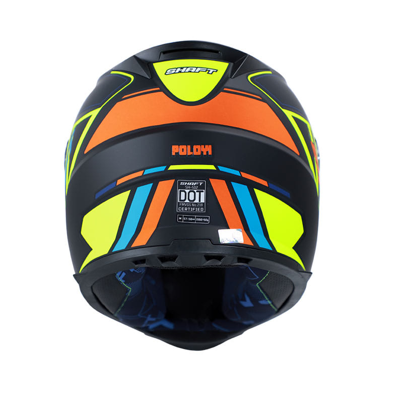 CASCO SHAFT SH-502 POLOYI MATE NEGRO NARANJA NEON