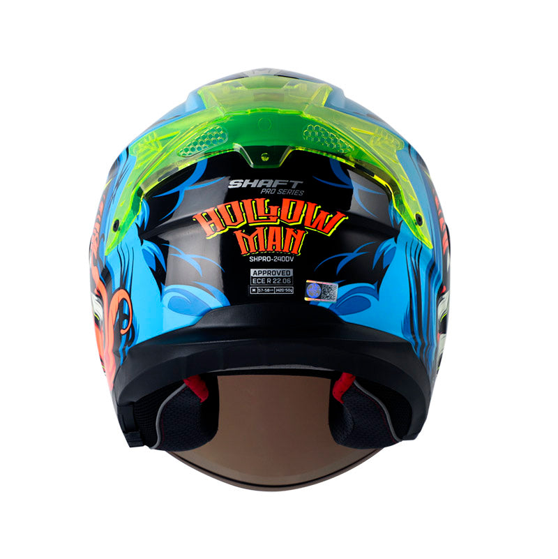 CASCO SHAFT SH-240DV PRO HALLOW MAN BRILLANTE AZUL NARANJA