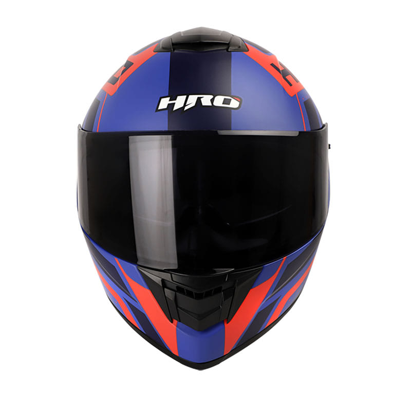 CASCO HRO HRO-518DV CREMER MATE AZUL NARANJA NEON VISOR HUMO