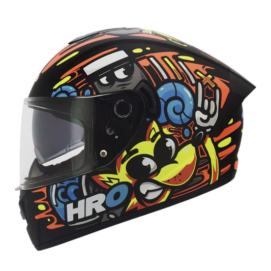 CASCO HRO HRO-518DV STOPER MATE NEGRO NARANJA NEON