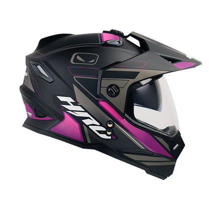 CASCO HRO HRO-MX330DV BLOUK MATE NEGRO MORADO NEON