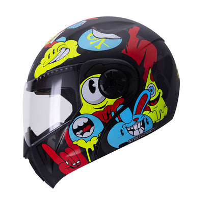 CASCO ICH ICH-3110S CRAZY RAIN MATE NEGRO AMARILLO