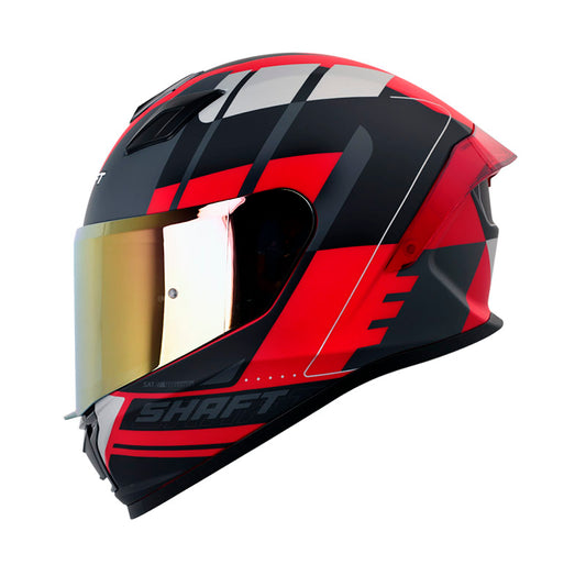 CASCO SHAFT SH-559 GINALE MATE ROJO GRIS VISOR IRIDIUM ROJO