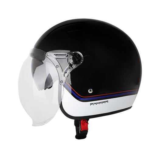 CASCO SHAFT SH-121 SCRAMBLE STRIPES NEGRO BLANCO