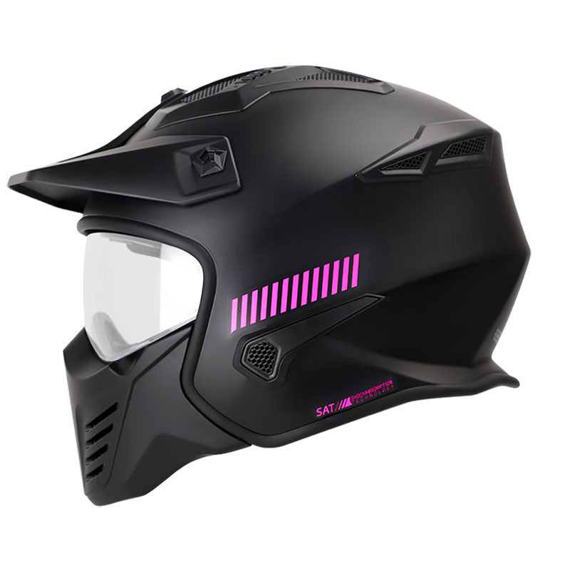 CASCO SHAFT SH-225 PILOT SOLID MATE NEGRO FUCSIA + ACCESORIO