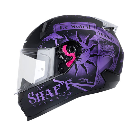 CASCO SHAFT SH-560 TAROT MATE NEGRO MORADO NEON