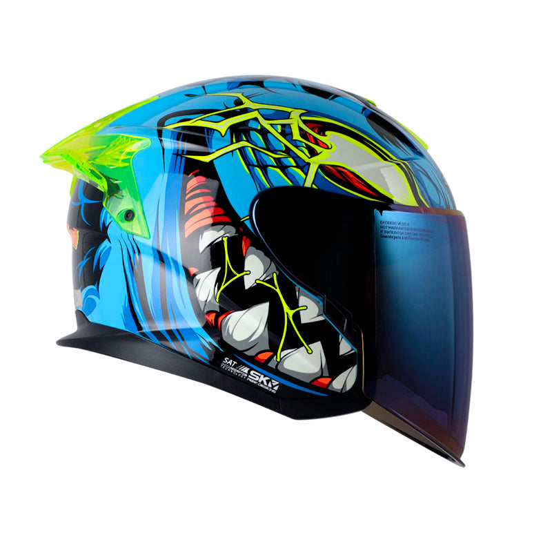 CASCO SHAFT SH-240DV PRO HALLOW MAN BRILLANTE AZUL NARANJA