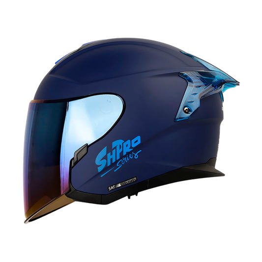 CASCO SHAFT SH-240DV PRO SOLID AZUL NAVY VISOR IRIDIUM AZUL