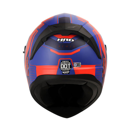 CASCO HRO HRO-518DV CREMER MATE AZUL NARANJA NEON VISOR HUMO