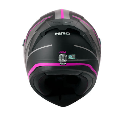 CASCO HRO HRO-518DV ZORA MATE NEGRO FUCSIA NEON