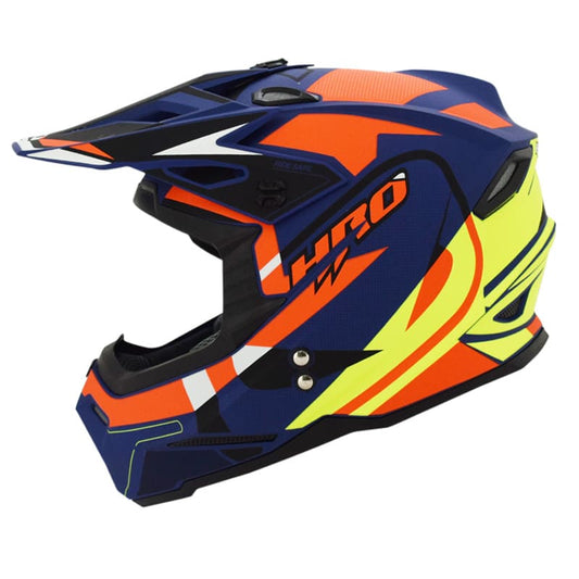 CASCO HRO HRO-MX03 VIZTRO MATE AZUL NARANJA NEON