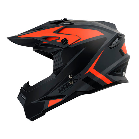 CASCO HRO HRO-MX03 DARK MODE MATE GRIS NARANJA NEON