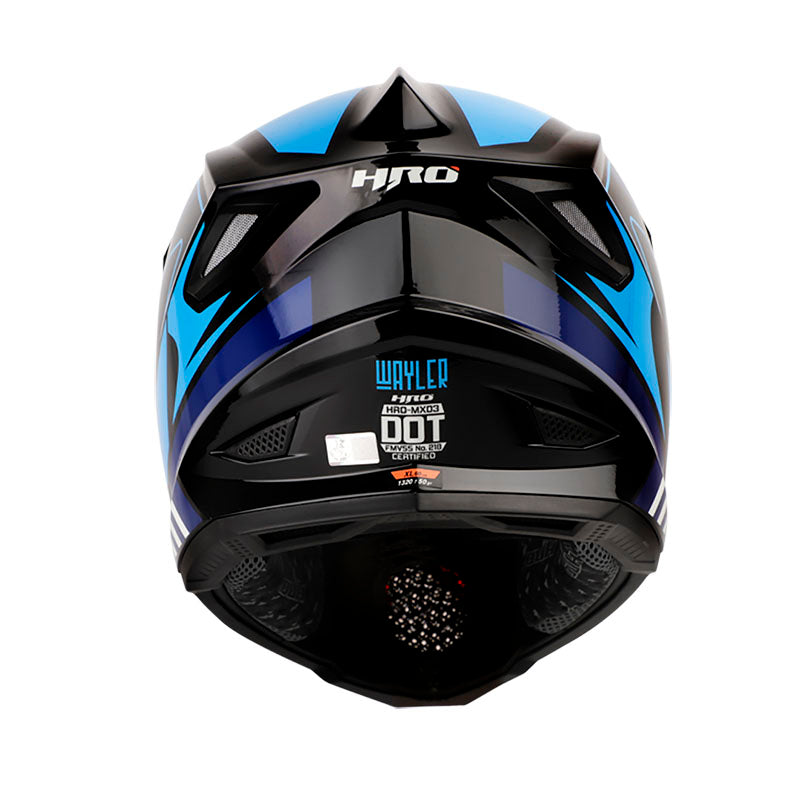 CASCO HRO HRO-MX03 WAYLER BRILLANTE NEGRO AZUL