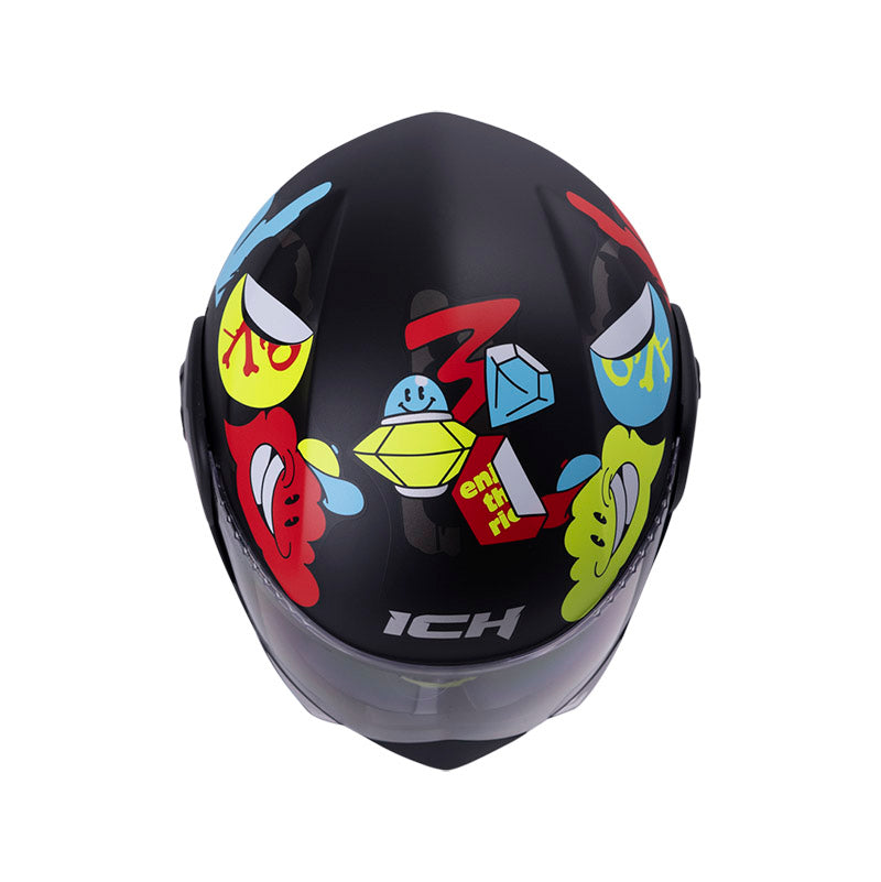 CASCO ICH ICH-3110S CRAZY RAIN MATE NEGRO AMARILLO