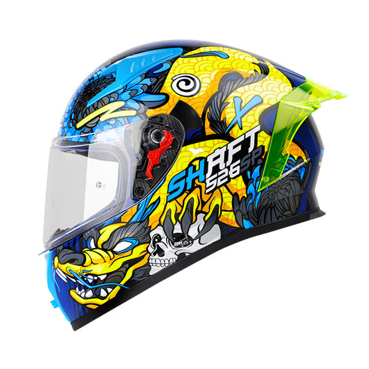 CASCO SHAFT SH-526SP DRAKON AZUL NAVY AZUL AMARILLO NEON