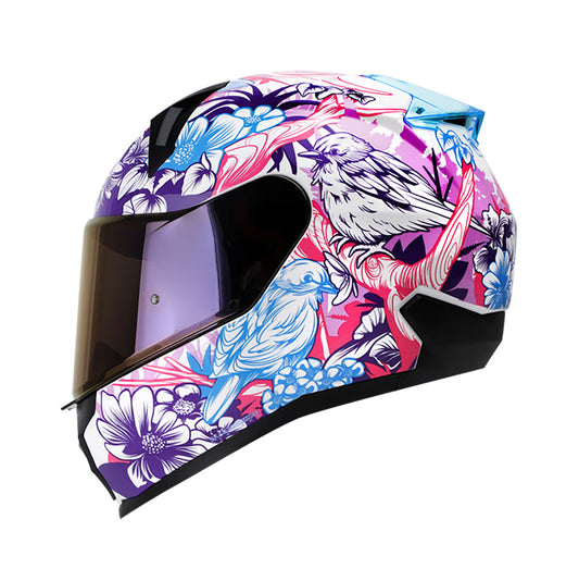 CASCO SHAFT SH-560 LUSTRUM BLANCO FUCSIA NEON VISOR IRIDIUM