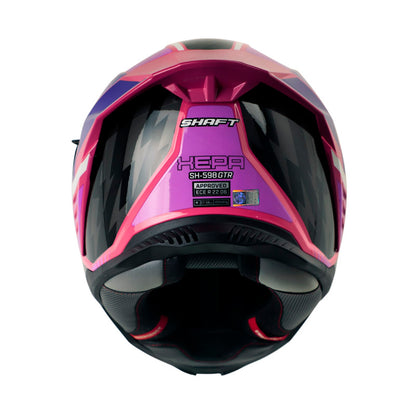 CASCO SHAFT SH-598GTR XEPA FUCSIA MORADO VISOR IR.MORADO