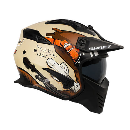 CASCO SHAFT SH-225 FIGHTER MATE CAFE NARANJA NEON VISOR HUMO