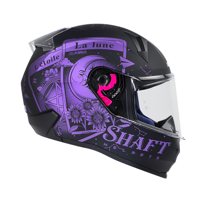 CASCO SHAFT SH-560 TAROT MATE NEGRO MORADO NEON