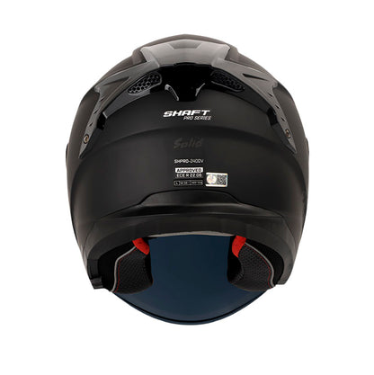 CASCO SHAFT SH-240DV PRO SOLID MATE NEGRO VISOR IRIDUM AZUL