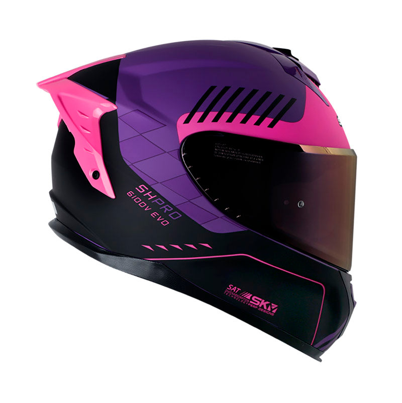 CASCO SHAFT SH-610EVO MIX MATE MORADO FUCSIA VISOR MORADO