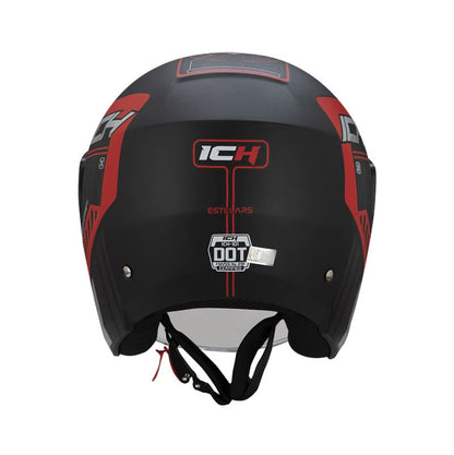 CASCO ICH ICH-101 STELARS MATE NEGRO ROJO