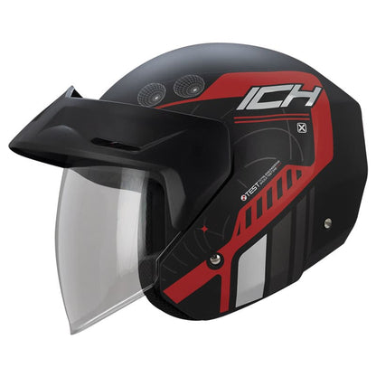 CASCO ICH ICH-101 STELARS MATE NEGRO ROJO