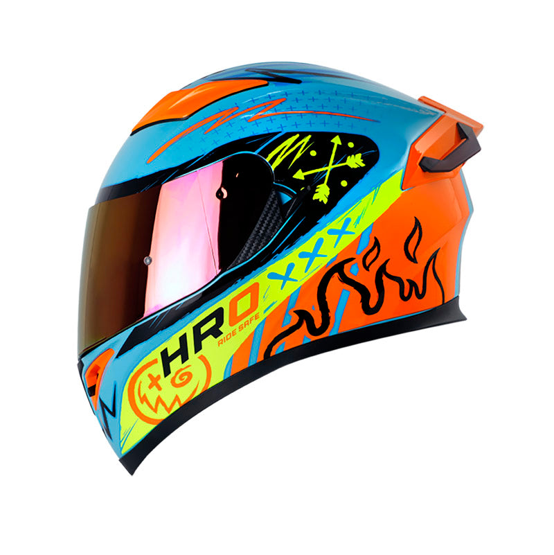 CASCO HRO HRO-514DV POLANSKY AZUL AMARILLO NEON IRIDIUM ROJO