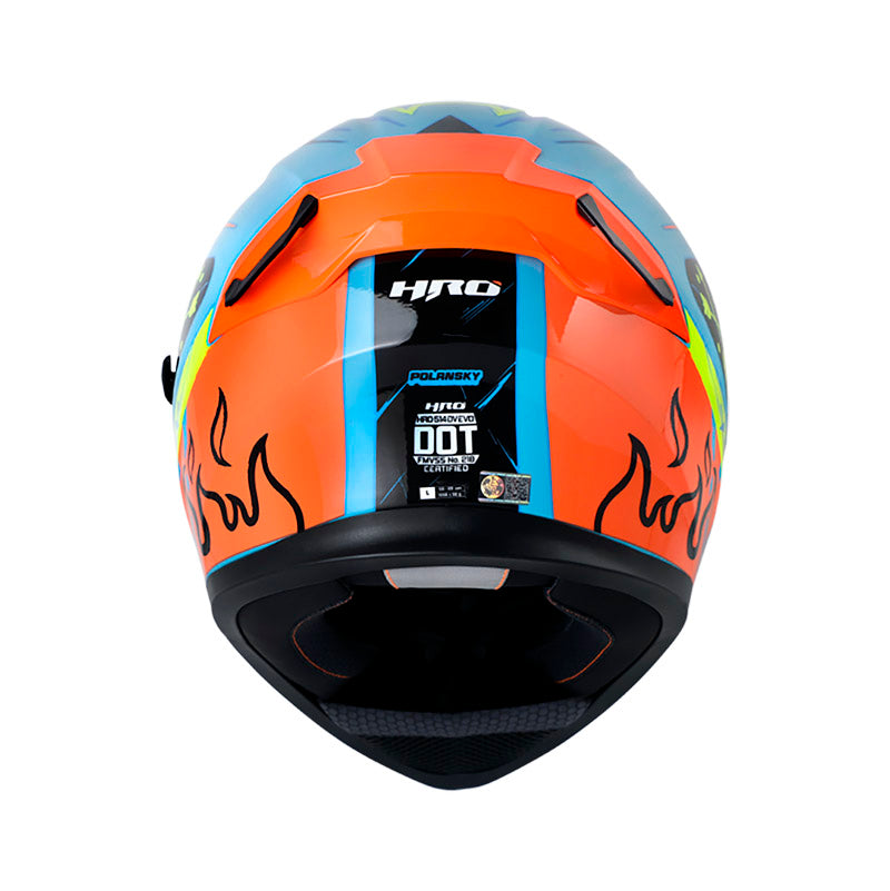 CASCO HRO HRO-514DV POLANSKY AZUL AMARILLO NEON IRIDIUM ROJO