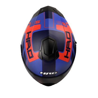 CASCO HRO HRO-518DV CREMER MATE AZUL NARANJA NEON VISOR HUMO