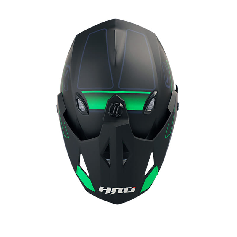 CASCO HRO HRO-MX330DV BLOUK MATE NEGRO VERDE NEON