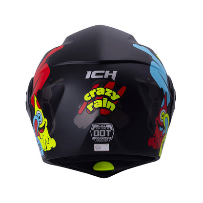 CASCO ICH ICH-3110S CRAZY RAIN MATE NEGRO AMARILLO