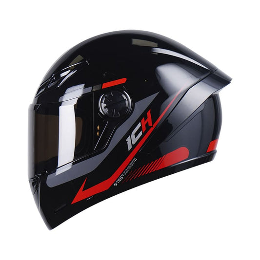 CASCO ICH-501SP MAGNO NEGRO ROJO VISOR HUMO