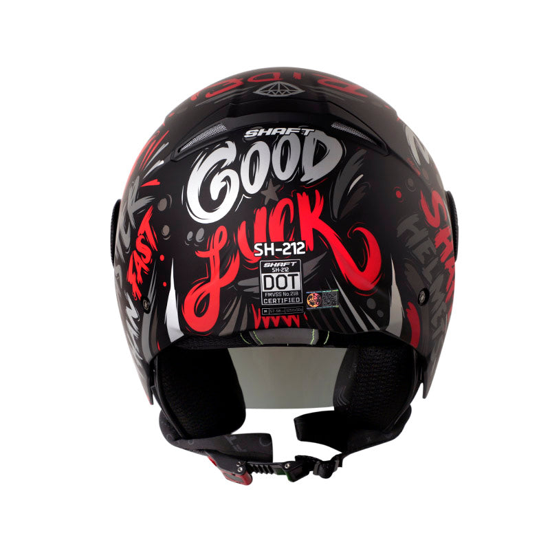 CASCO SHAFT SH-212 GOOD LUCK MATE NEGRO ROJO VISOR IRIDIUM