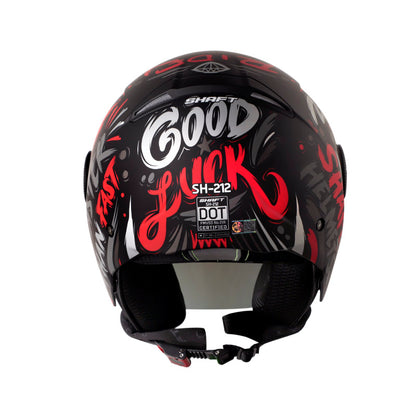 CASCO SHAFT SH-212 GOOD LUCK MATE NEGRO ROJO VISOR IRIDIUM