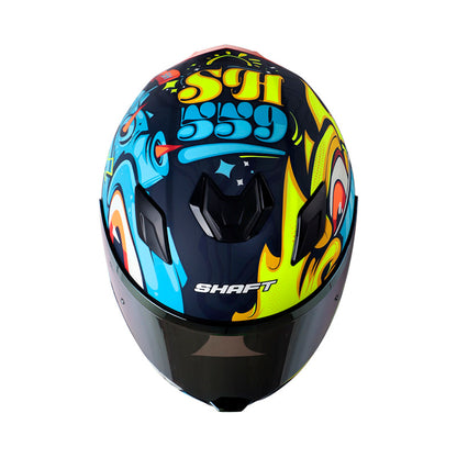 CASCO SHAFT SH-559 SKY MATE AZUL OSCURO AZUL VISOR IRIDIUM