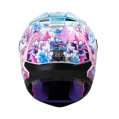 CASCO SHAFT SH-560 LUSTRUM BLANCO FUCSIA NEON VISOR IRIDIUM