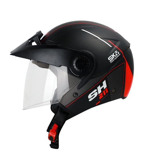 CASCO SHAFT SH-211 DELTA MATE NEGRO ROJO