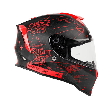 CASCO SHAFT SH-551 BLUEPRINT MATE NEGRO ROJO