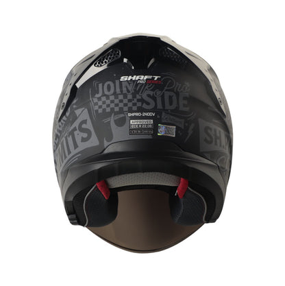 CASCO SHAFT SH-240DV PRO RETRUM MATE NEGRO GRIS VISOR PLATA